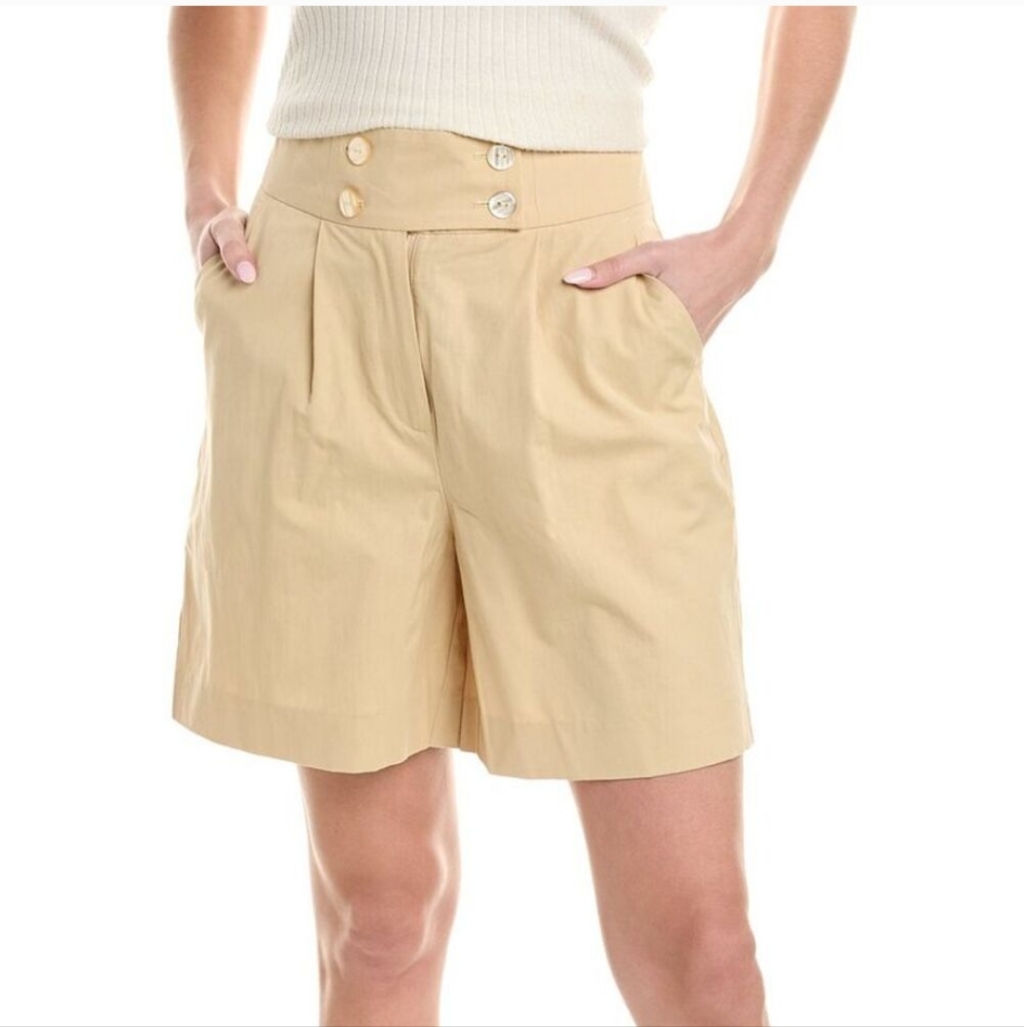 Tyler Boe Ryder Linen Blend Shorts In Sandstone Size 6